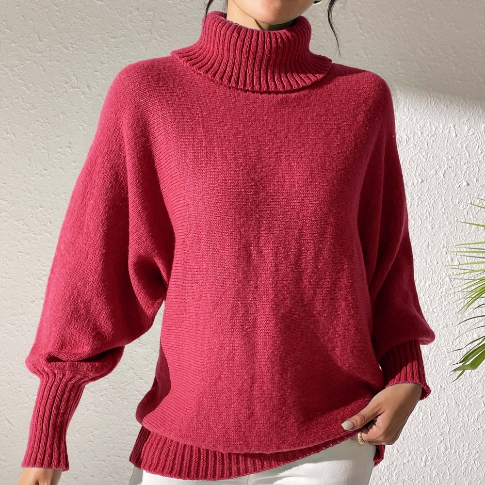 Cloud Nine Batwing Sweater - Red